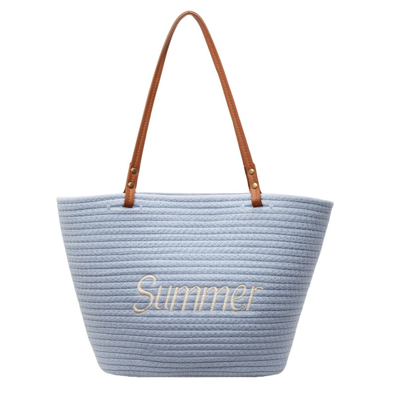 Woven Vacation Tote Bag