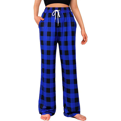 Straight Leg Plaid Lounge Pants