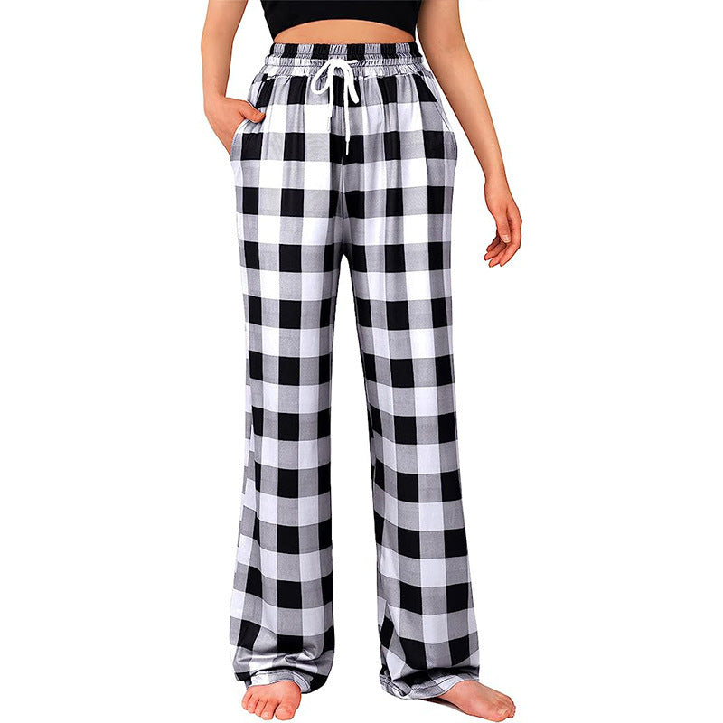 Straight Leg Plaid Lounge Pants