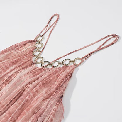 Ring Tie-Dye Halter Dress