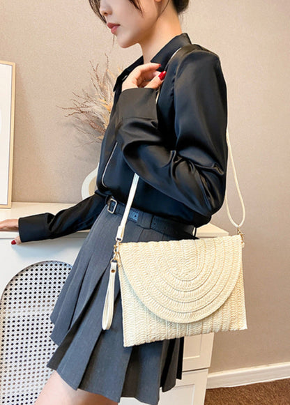 Minimalist Arc-Woven Straw Envelope Bag
