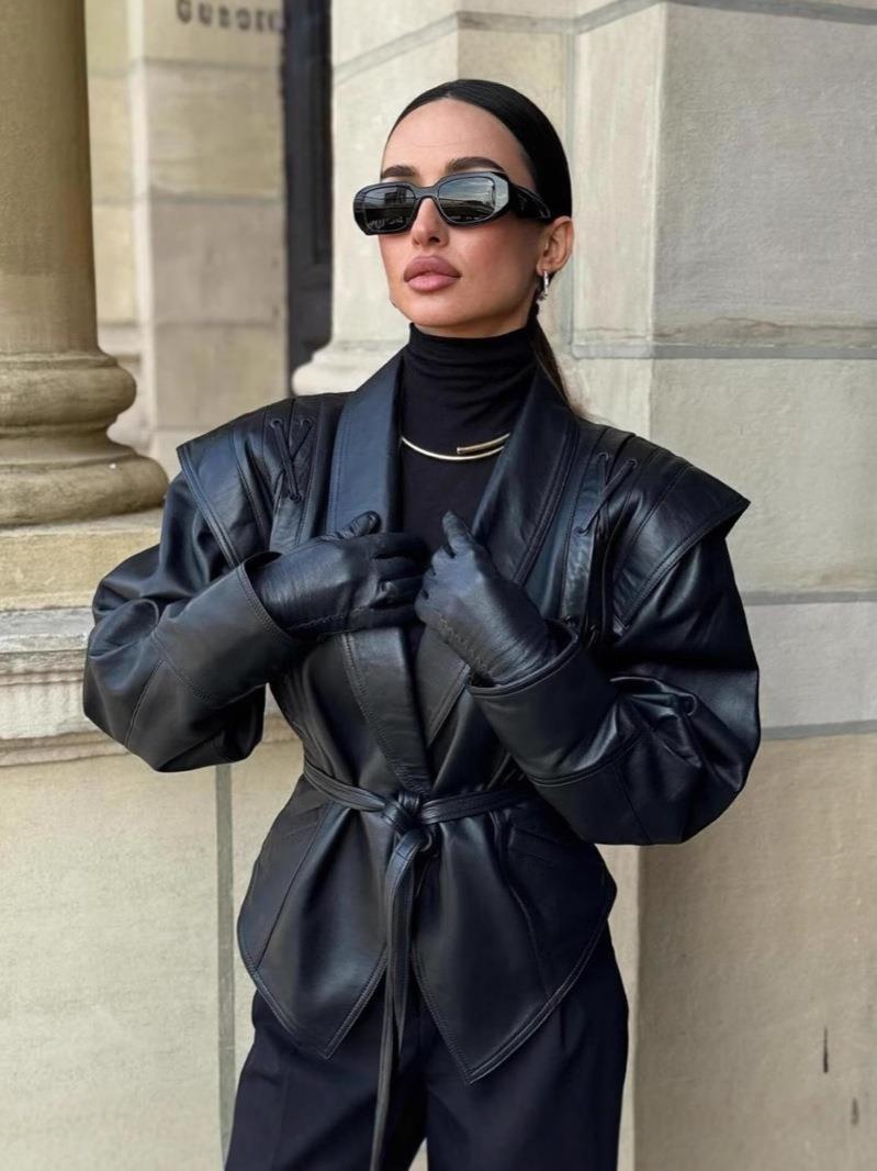 Lapel Long Sleeve Jacket Coat