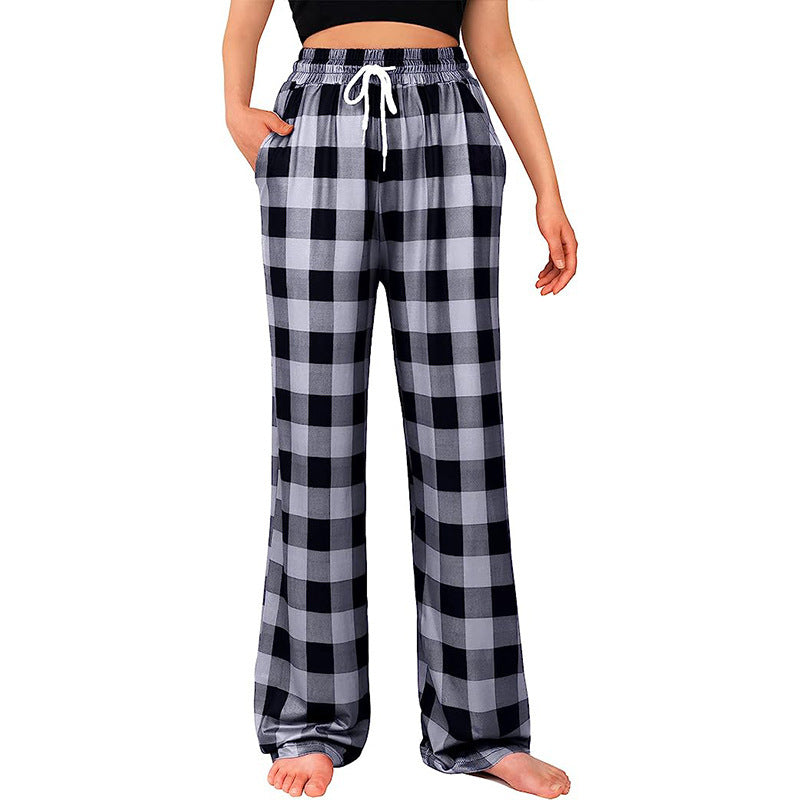 Straight Leg Plaid Lounge Pants
