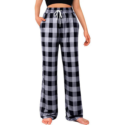Straight Leg Plaid Lounge Pants