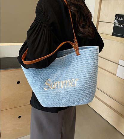 Woven Vacation Tote Bag