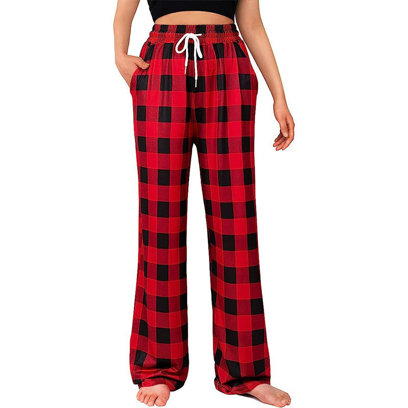 Straight Leg Plaid Lounge Pants