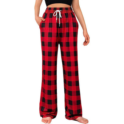 Straight Leg Plaid Lounge Pants