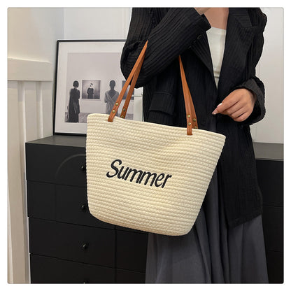 Woven Vacation Tote Bag