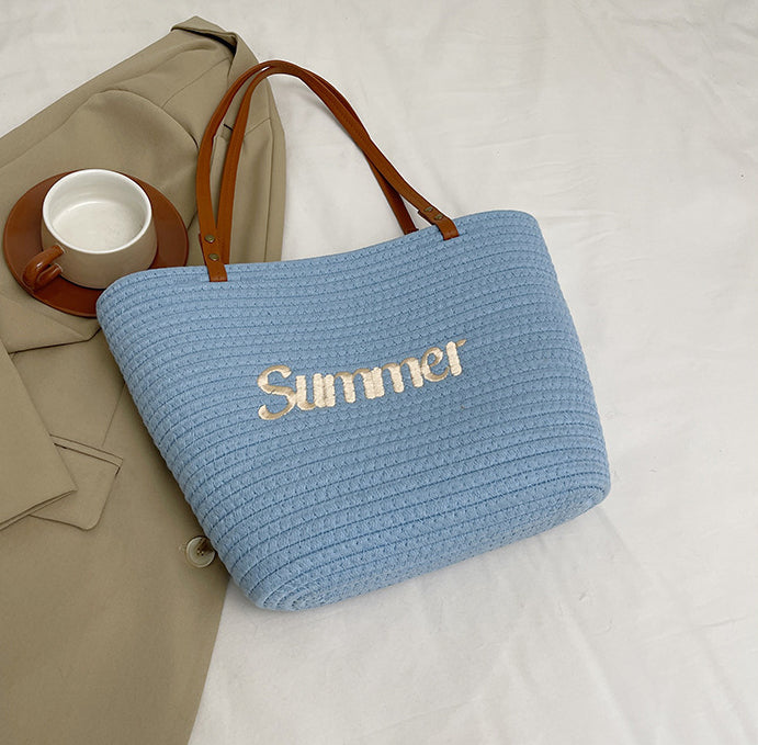 Woven Vacation Tote Bag