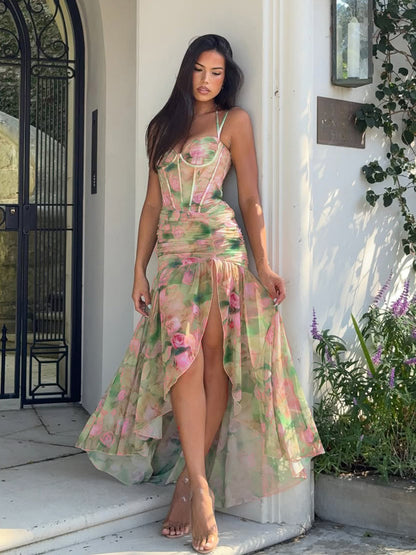 Elegant Floral Wrap Dress