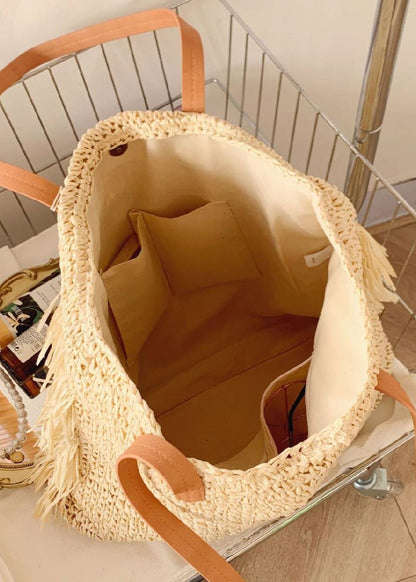 Boho Chic Woven Fringe Tote Bag