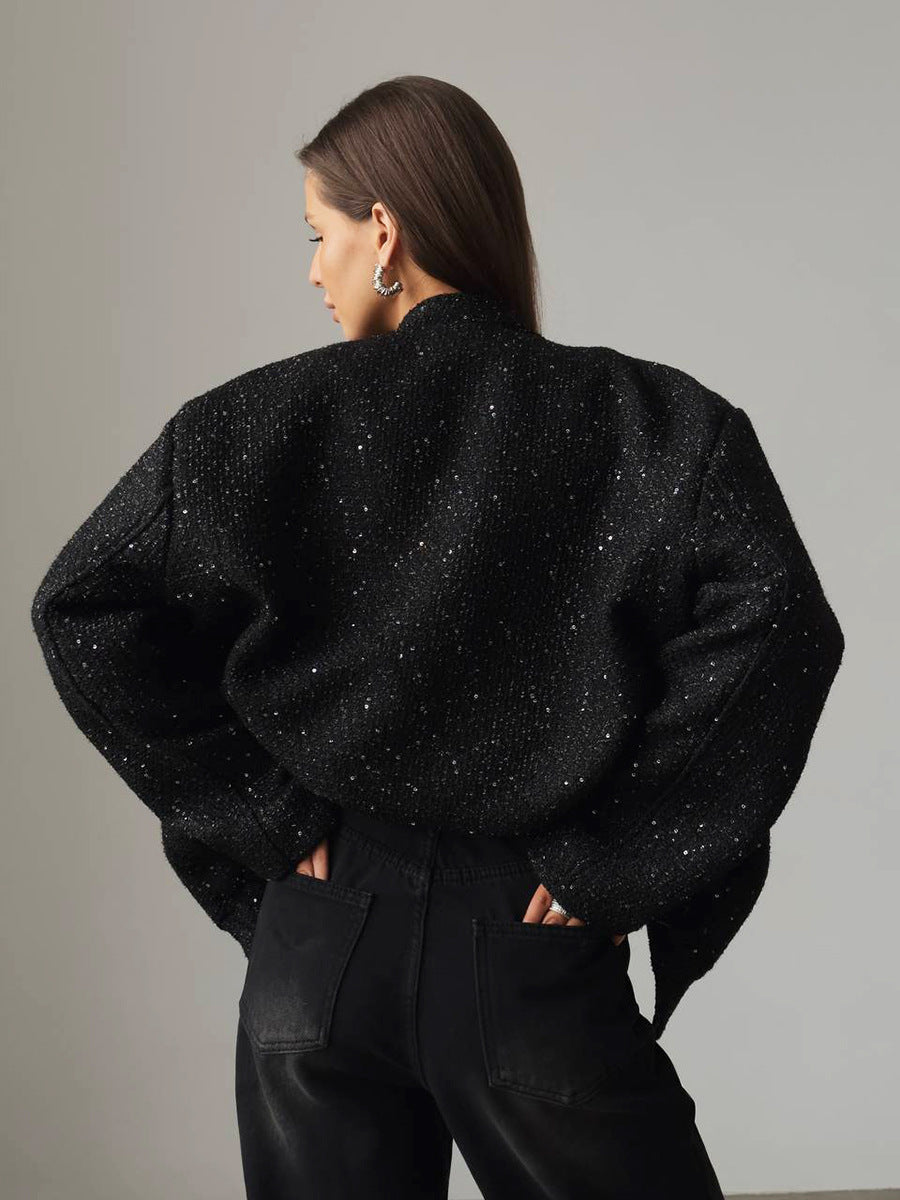 Sequin Cropped Jacket