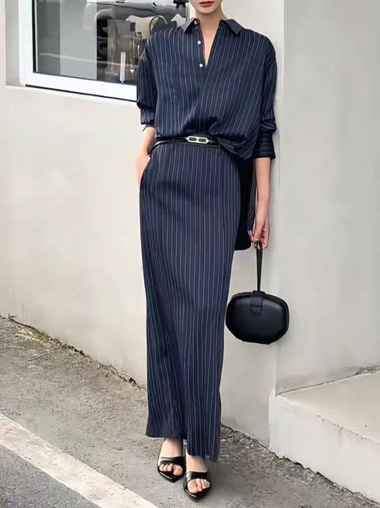 Elegant Shirt & Maxi Skirt Set