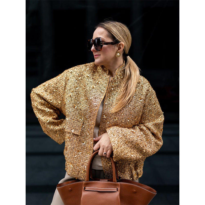 Sequin Cropped Jacket