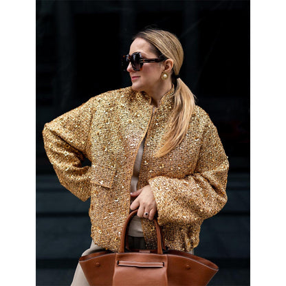 Sequin Cropped Jacket