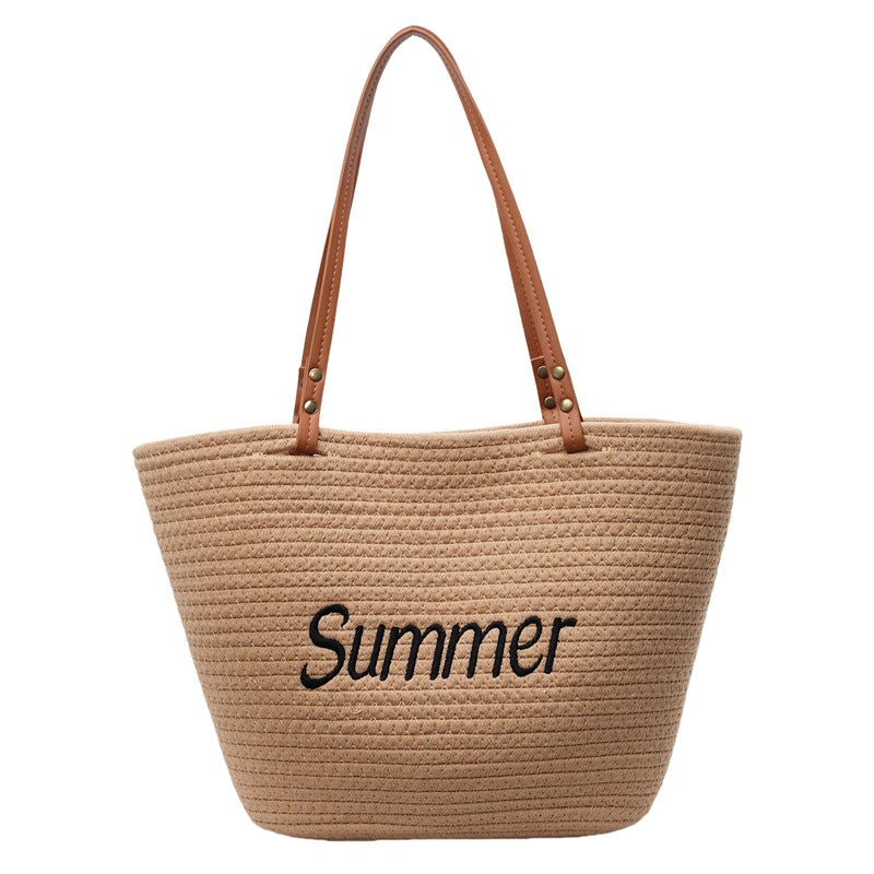 Woven Vacation Tote Bag