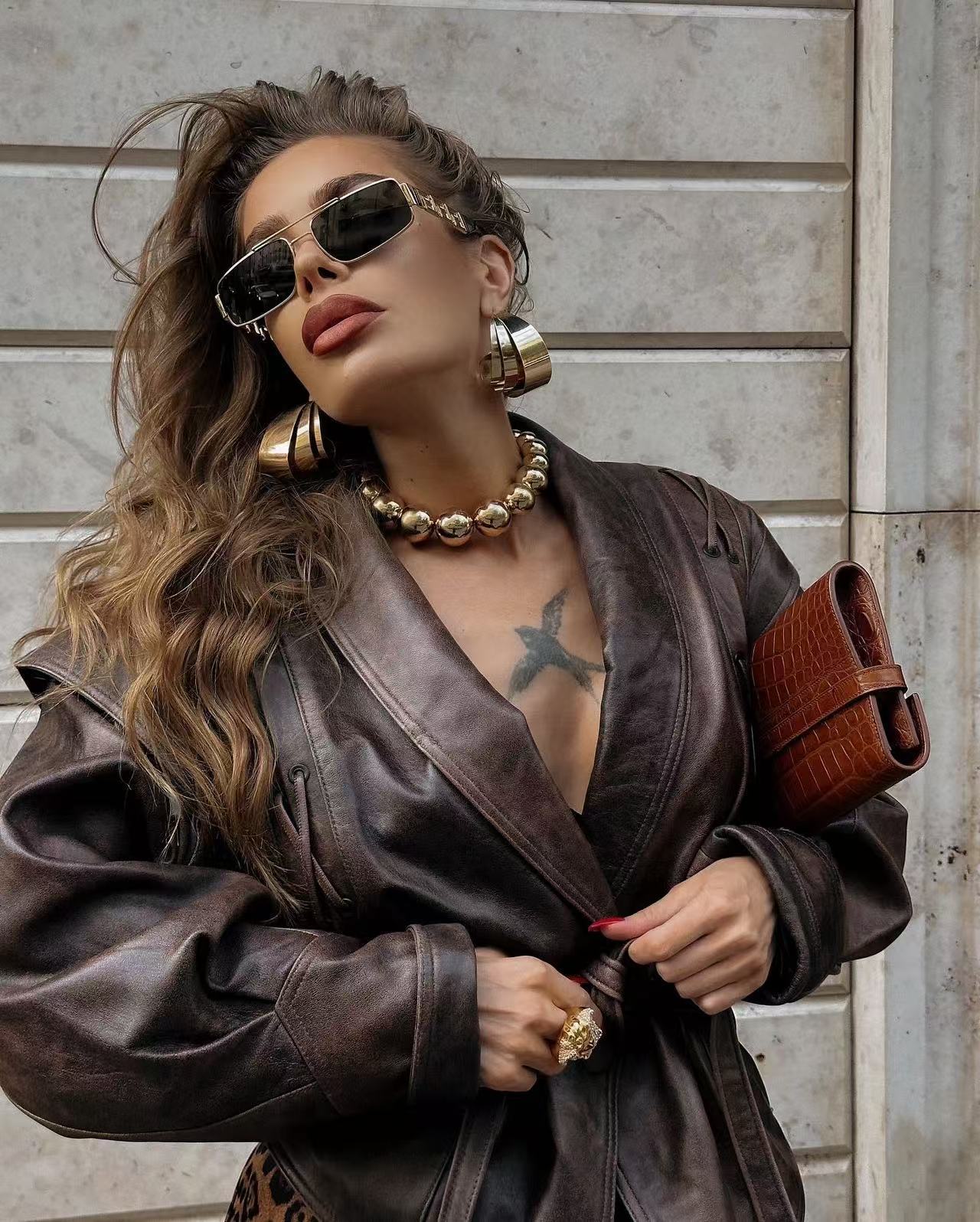 Lapel Long Sleeve Jacket Coat