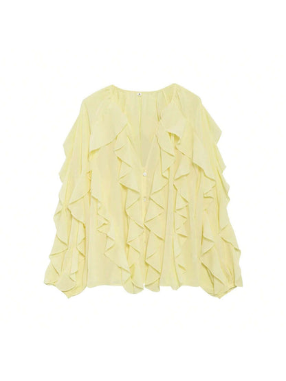 Layered solid color flowing shirt