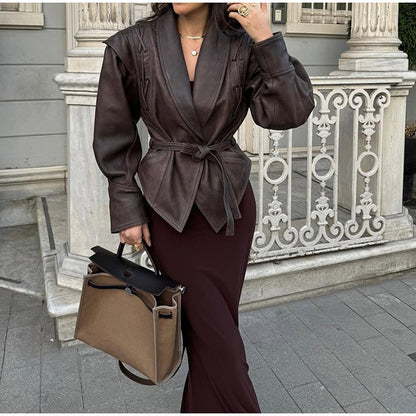 Lapel Long Sleeve Jacket Coat