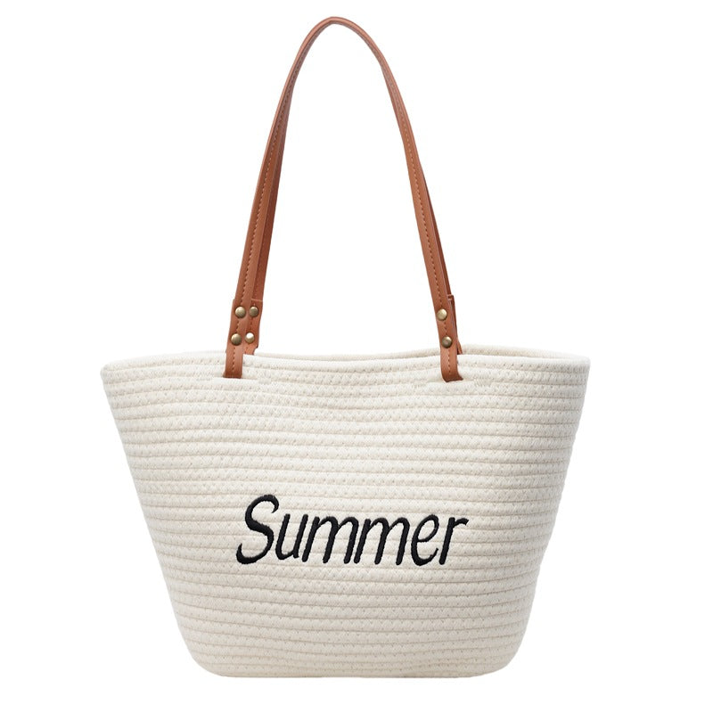 Woven Vacation Tote Bag