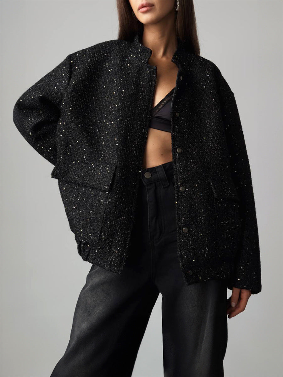 Sequin Cropped Jacket