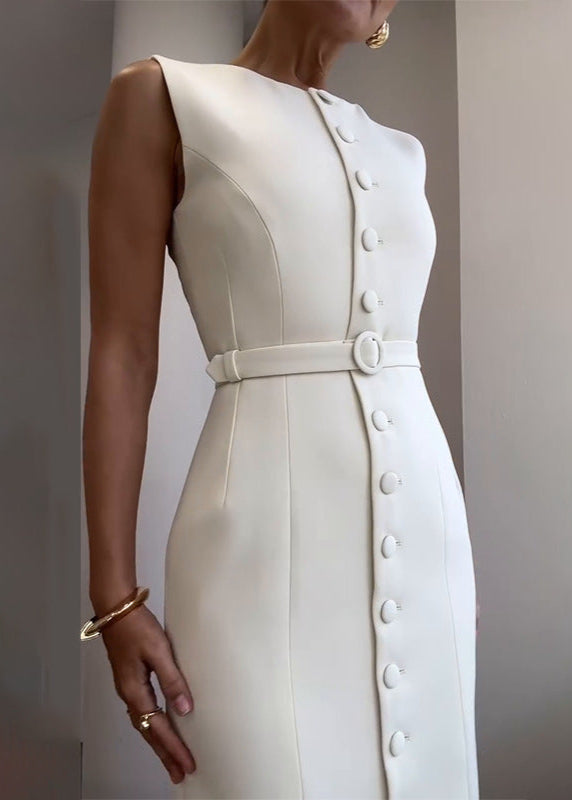 Elegant Belted Slim Fit Dress