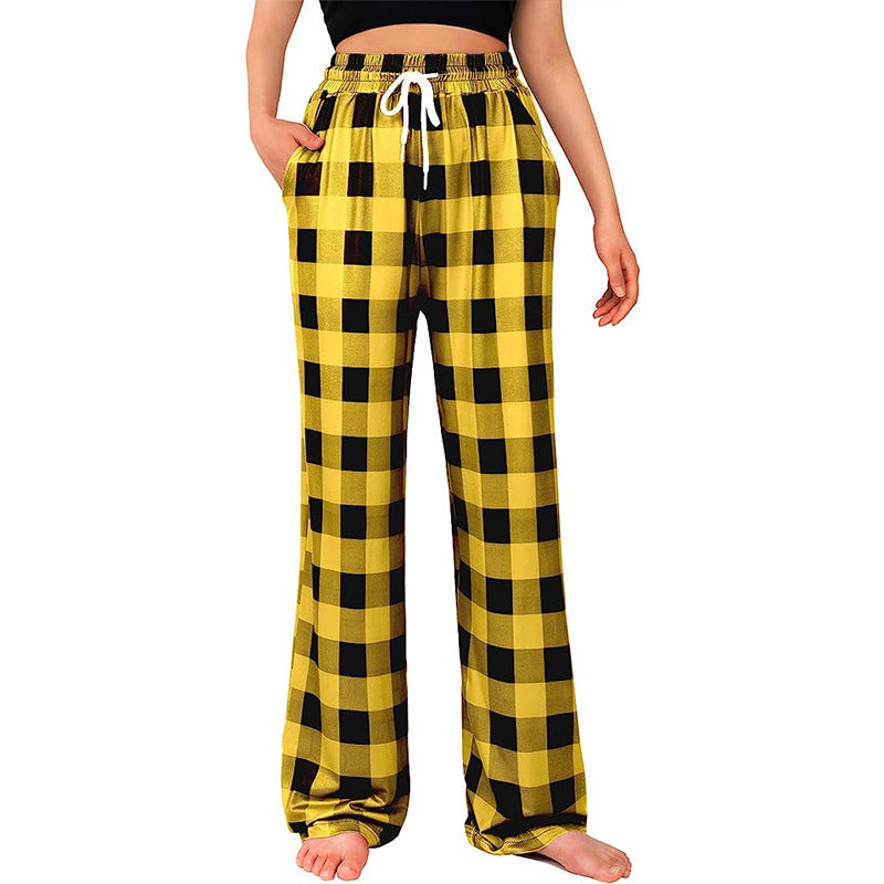 Straight Leg Plaid Lounge Pants