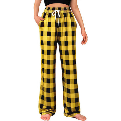 Straight Leg Plaid Lounge Pants