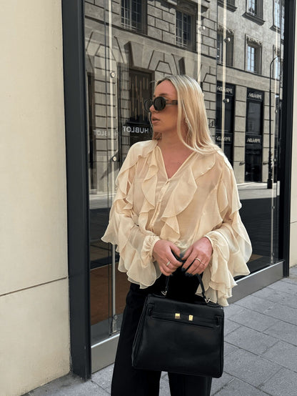 Layered solid color flowing shirt