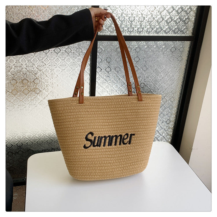 Woven Vacation Tote Bag