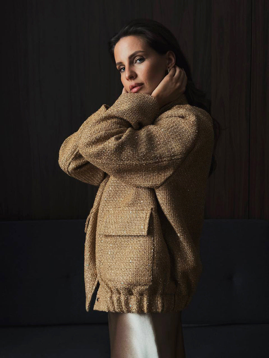 Sequin Cropped Jacket