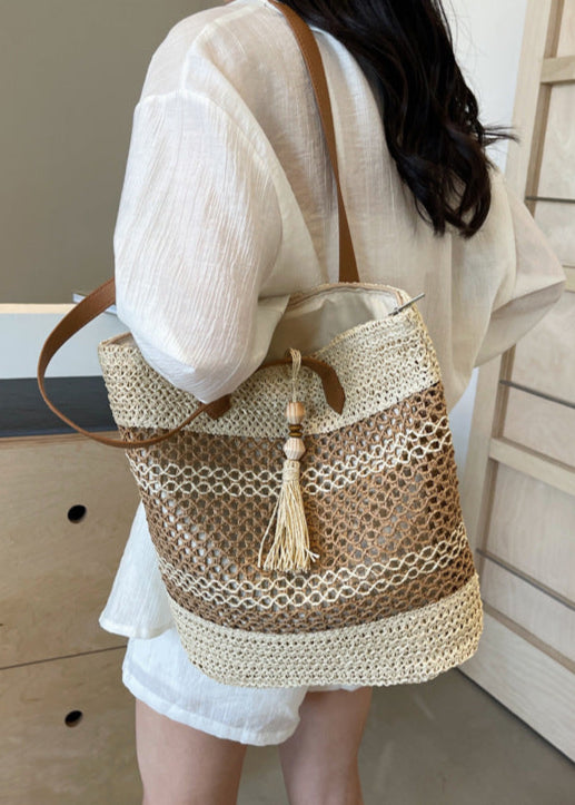 Large Capacity Handwoven Straw Tote Bag