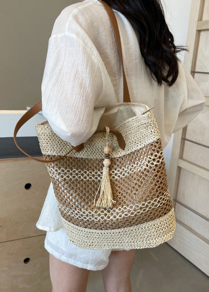 Large Capacity Handwoven Straw Tote Bag