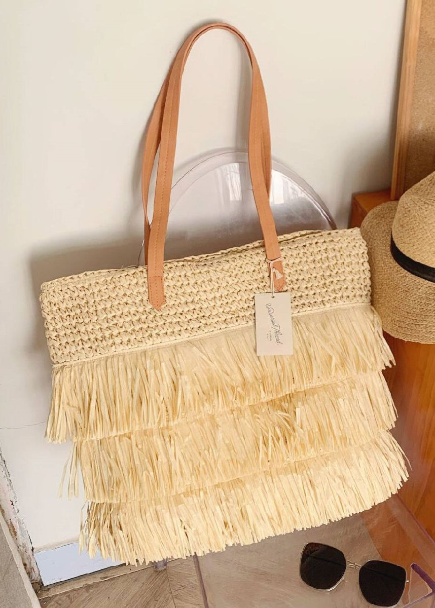 Boho Chic Woven Fringe Tote Bag