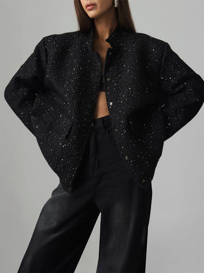 Sequin Cropped Jacket