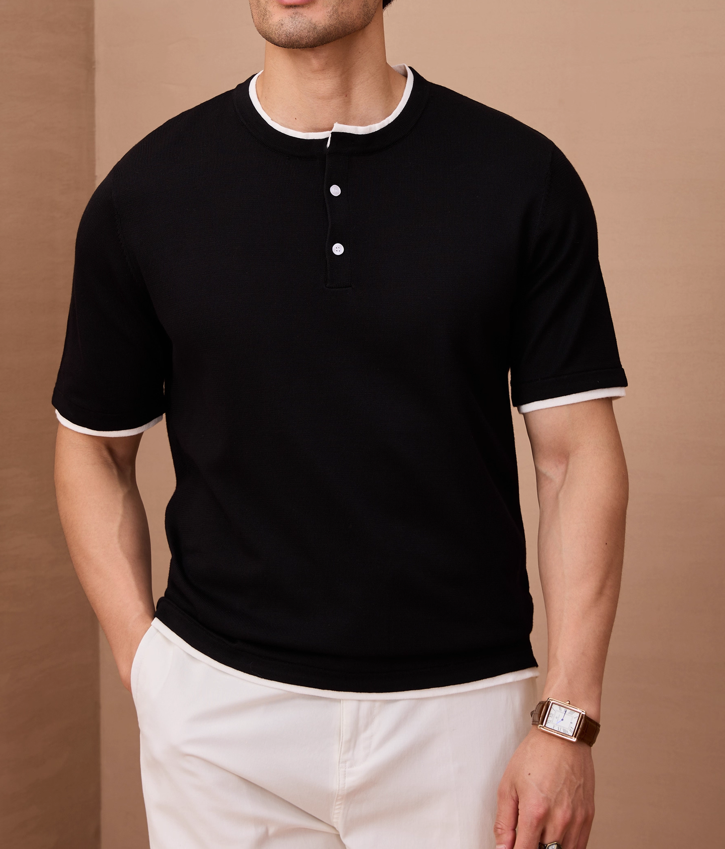 Men's False Two Piece Knit T-Shirt