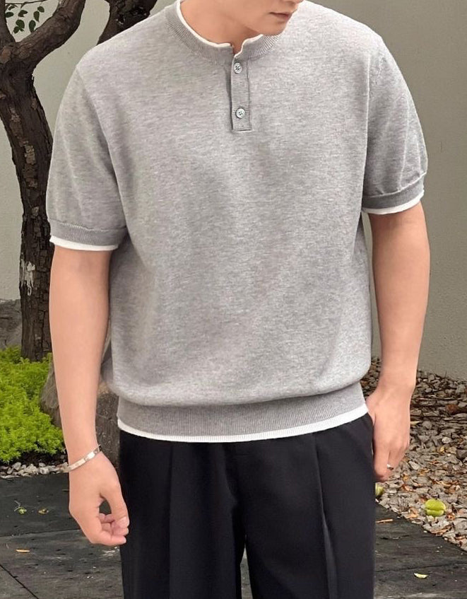 Men's False Two Piece Knit T-Shirt