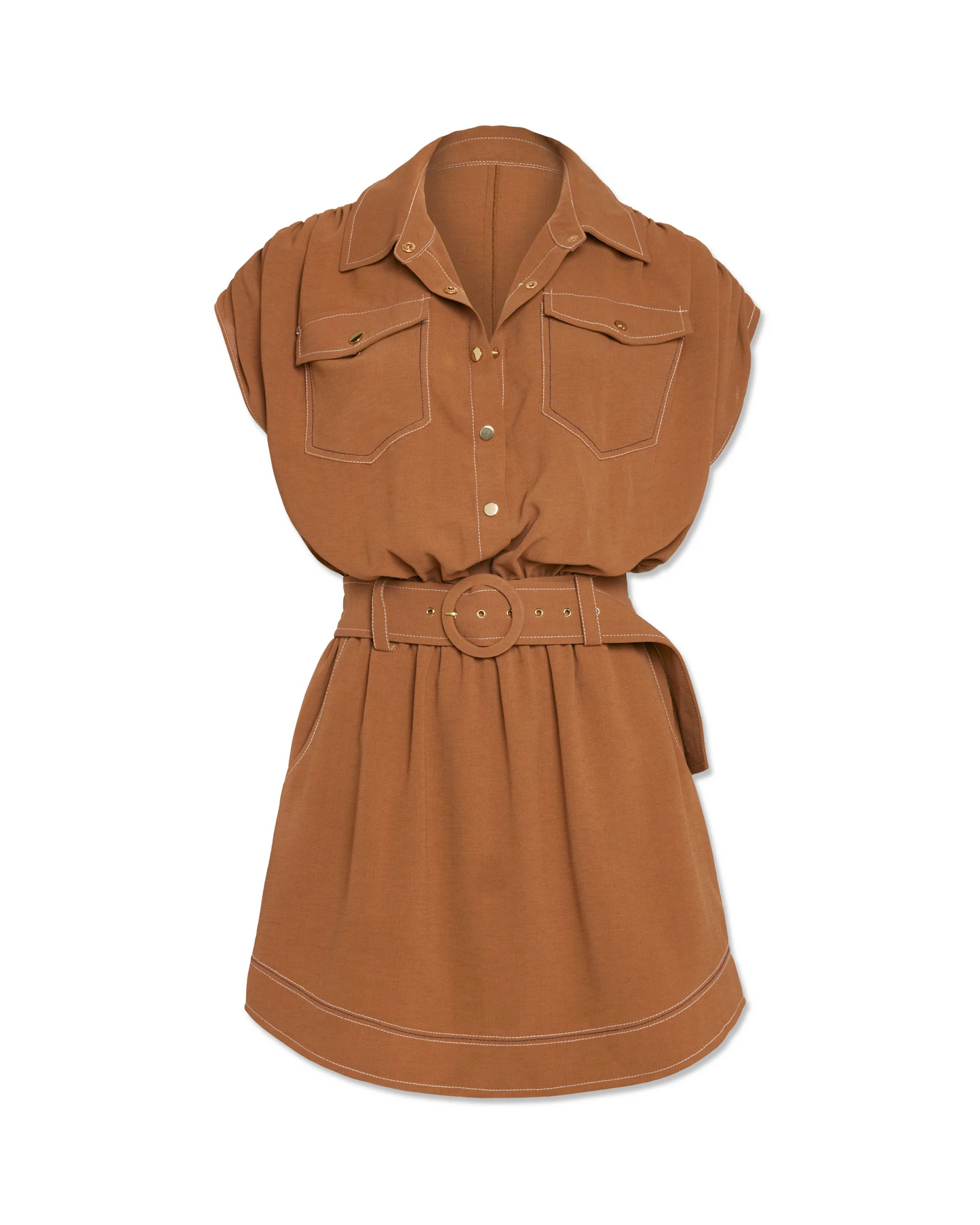 Bess Stitched Belted Mini Dress