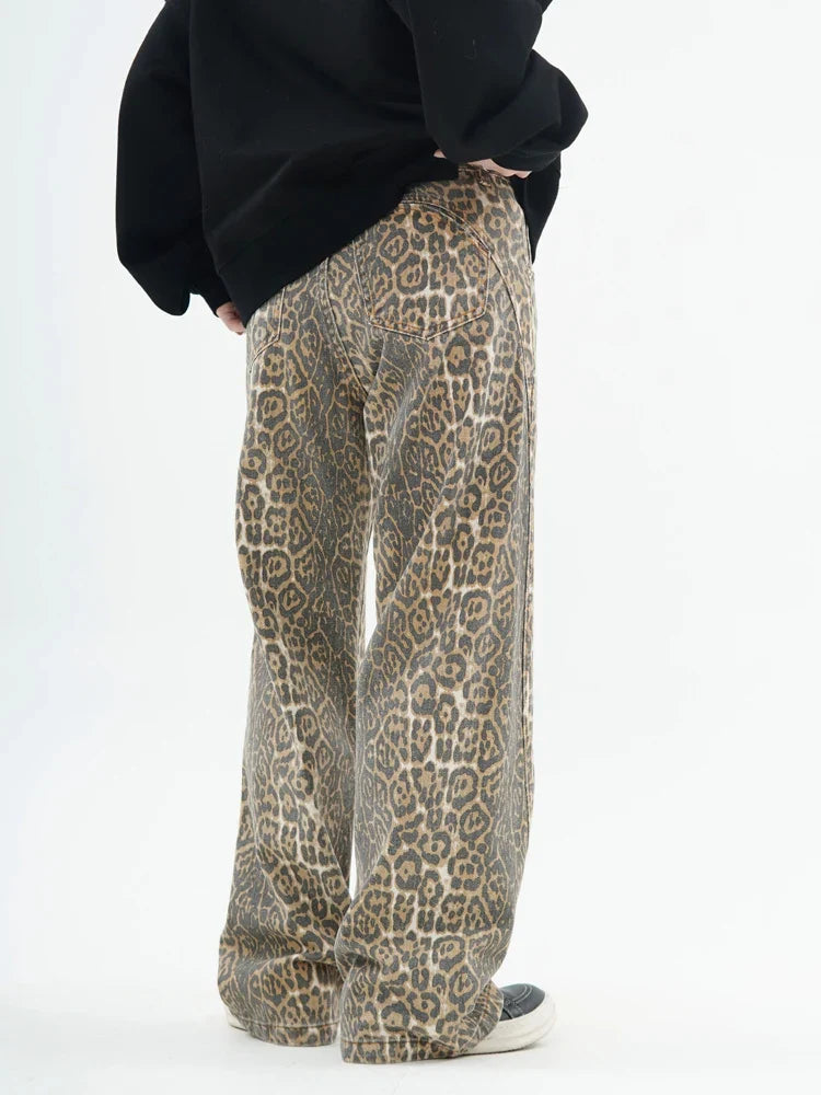 Leopard print jeans