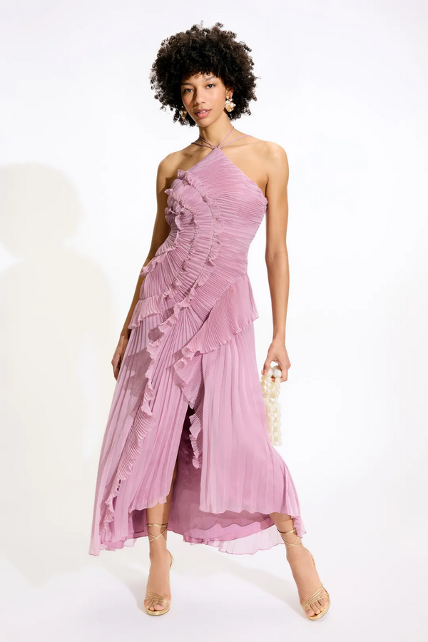 Ethereal Pleated Strappy Dress