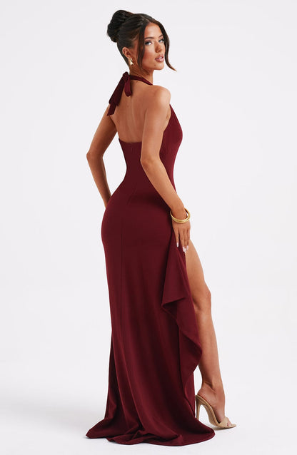 Graceful Burgundy Evening Dress