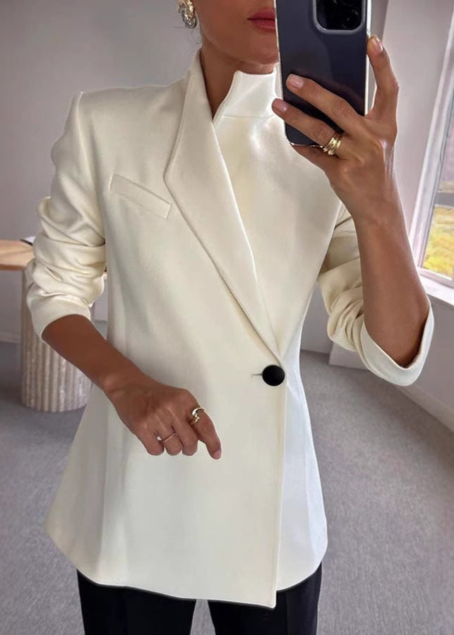 Elegant Satin One-Button Blazer