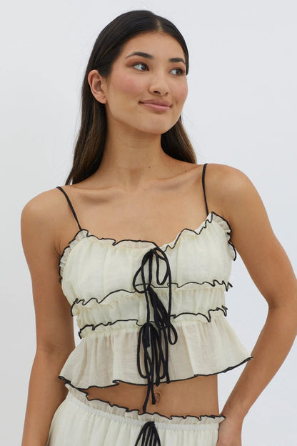 Chic Ruffle Suspender Set