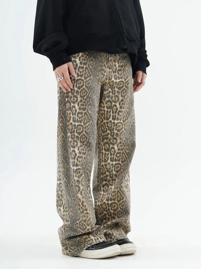 Leopard print jeans