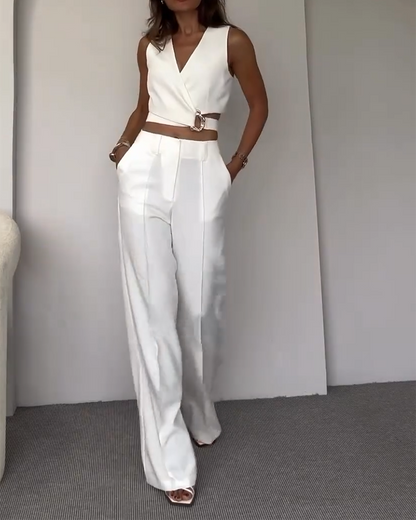 Chic Summer V-Neck Set