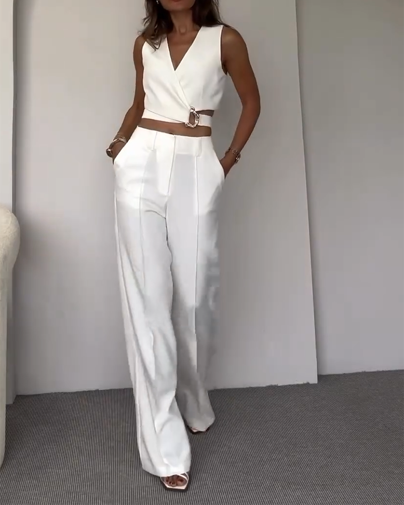 Chic Summer V-Neck Set