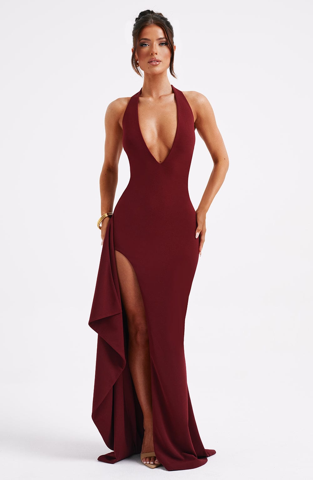 Graceful Burgundy Evening Dress