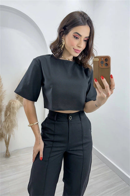 High Waisted Wide Leg Pants Casual Suit