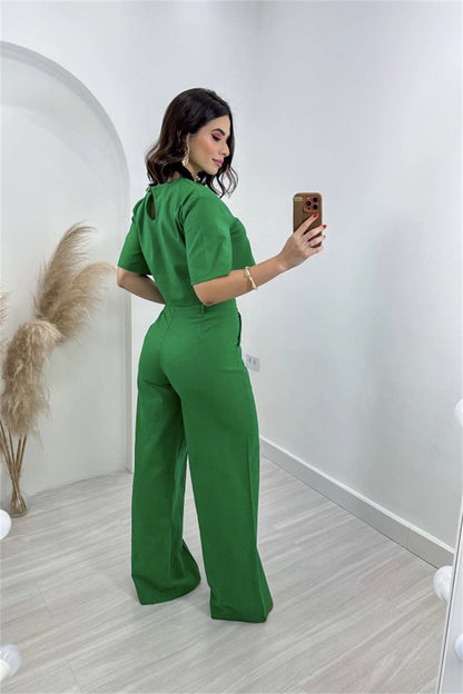 High Waisted Wide Leg Pants Casual Suit