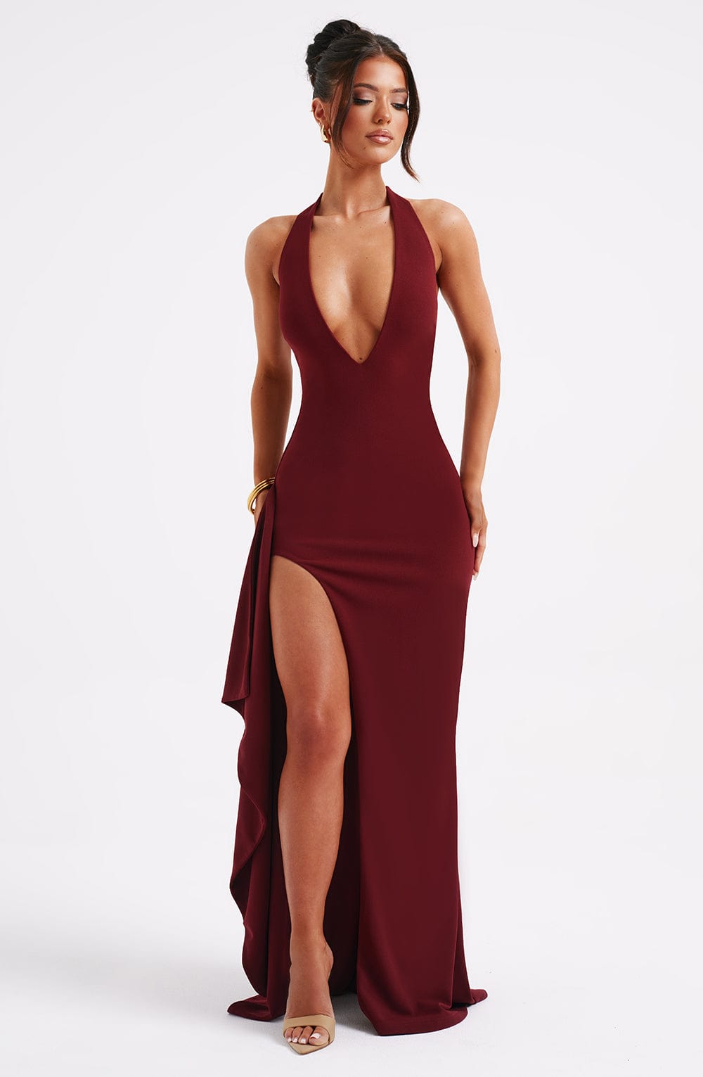 Graceful Burgundy Evening Dress